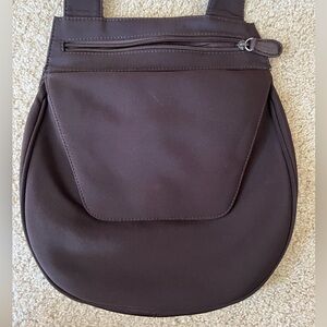 TravelSmith Crossbody Bag Chocolate Brown Microfiber Lightweight Travel Purse